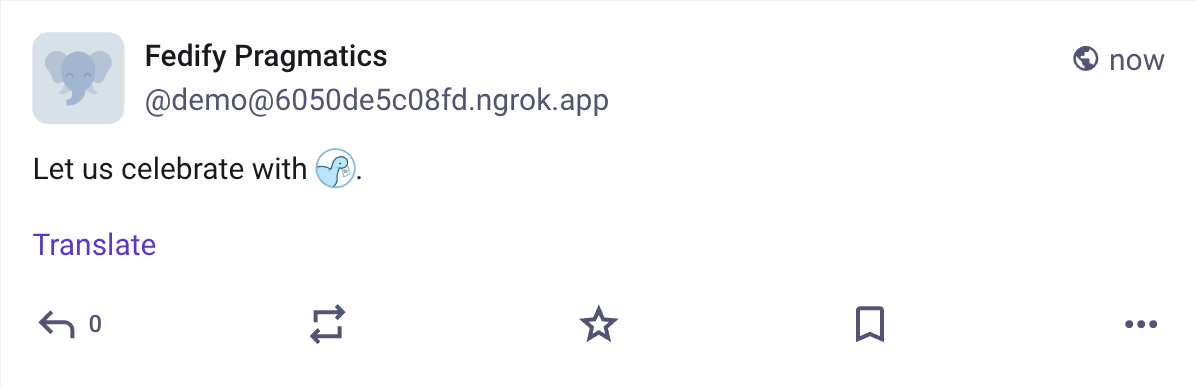 Screenshot: A rendered custom emoji in Mastodon