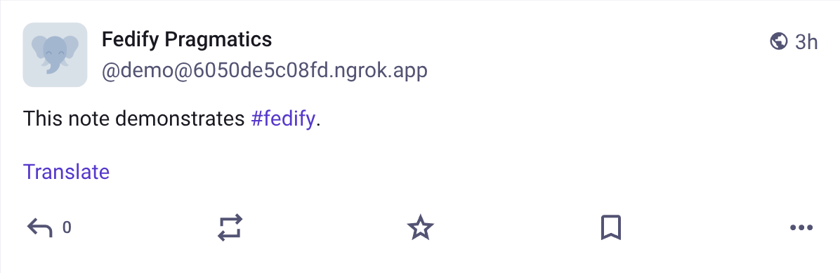 Screenshot: A rendered hashtag in Mastodon